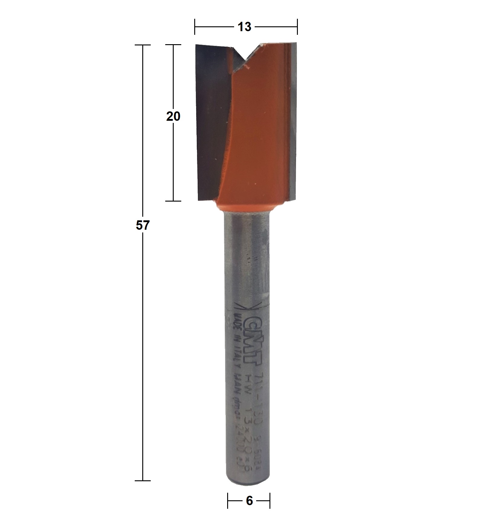 Fresa Corte Reto HW Ø13x57mm - marca CMT - Cód. 711.130.11